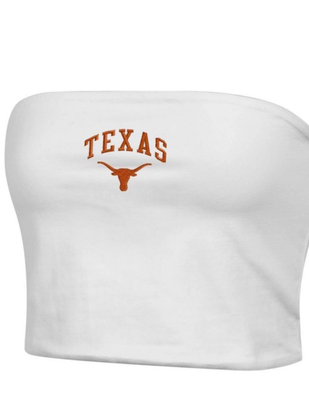 NCAA Women's White Texas Longhorn Embroidered Tube Top